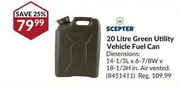 Princess Auto 20 Litre Green Utility Vehicle Fuel Can offer