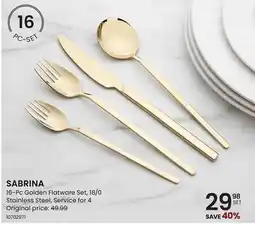 Stokes SABRINA 16-Pc Golden Flatware Set offer