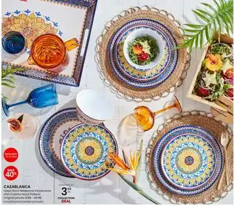Stokes CASABLANCA Open Stock Melamine Dinnerware with Colorful Floral Pattern offer