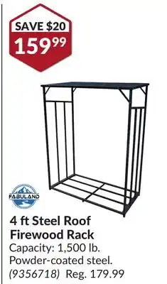 Princess Auto 4 ft Steel Roof Firewood Rack offer