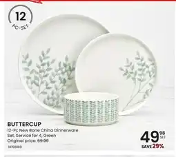 Stokes BUTTERCUP 12-Pc New Bone China Dinnerware Set offer