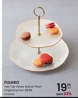 Stokes FIGARO Two Tier Glass Stand, Pearl offer