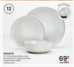 Stokes GRANITE 12—Pc Stoneware Dinnerware Set offer