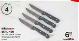 Stokes thinkkitchen BERLINER Set of 4 Steak Knives offer