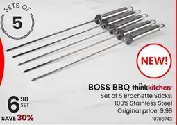 Stokes BOSS BBQ Set of 5 Brochette Sticks offer