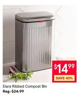 Kitchen Stuff Plus Elara Ribbed Compost Bin offer