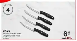 Stokes GAGE Set of 4 Steak Knives offer