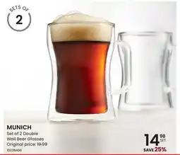Stokes MUNICH Set of 2 Double Wall Beer Glasses offer