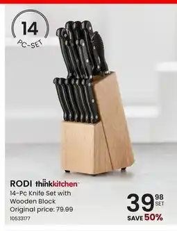 Stokes thinkkitchen RODI 14-Pc Knife Set with Wooden Block offer