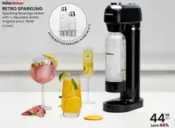 Stokes thinkkitchen RETRO SPARKLING Sparkling Beverage Maker with 1 L Reusable Bottle offer