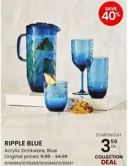 Stokes RIPPLE BLUE Acrylic Drinkware offer