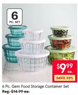 Kitchen Stuff Plus 6 Pc. Gem Food Storage Container Set offer