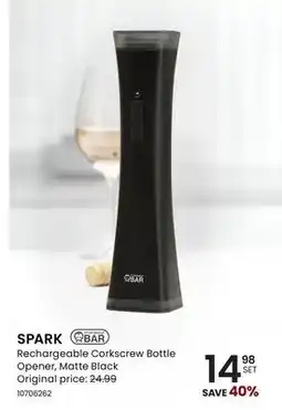 Stokes SPARK Rechargeable Corkscrew Bottle Opener offer