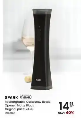 Stokes SPARK Rechargeable Corkscrew Bottle Opener offer
