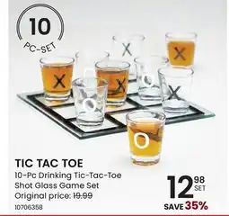 Stokes TIC TAC TOE 10-Pc Drinking Tic-Tac-Toe Shot Glass Game Set offer
