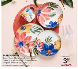 Stokes MARGUERITE Open Stock Stoneware Dinnerware Collection with Colorful Flower Pattern offer