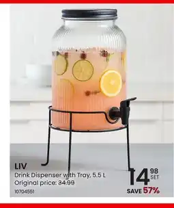 Stokes LIV Drink Dispenser with Tray, 5.5 L offer