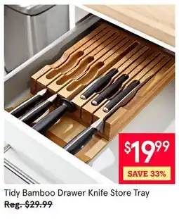 Kitchen Stuff Plus Tidy Bamboo Drawer Knife Store Tray offer