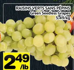 Supermarché PA RAISINS VERTS SANS PÉPINS | Green Seedless Grapes offer