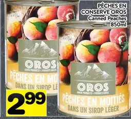 Supermarché PA PÊCHES EN CONSERVE OROS | Canned Peaches offer