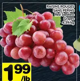 Supermarché PA RAISINS ROUGES SANS PÉPINS | Red Seedless Grapes offer