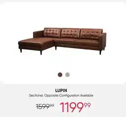 Meubles RD Lupin - Sectional with Left-Side Chaise - Brown offer