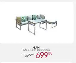 Meubles RD MIAMI Outdoor Sofa with Ottoman and Table offer