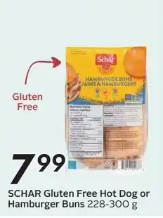 Sobeys Schar gluten free hot dog or hamburger buns offer