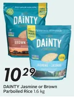 Sobeys Dainty jasmine or brown parboiled rice offer