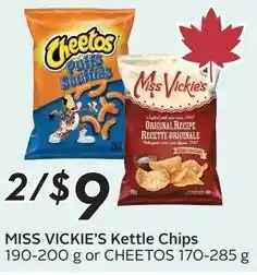 Sobeys Miss vickie's kettle chips or cheetos offer