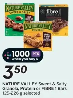 Sobeys Nature valley sweet & salty granola, protein or fibre offer