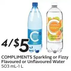 Sobeys Compliments sparkling or fizzy flavoured or unflavoured water offer