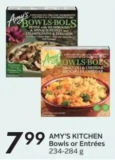 Sobeys Amy's kitchen bowls or entrées offer