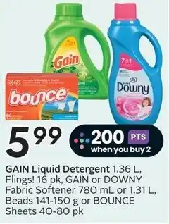 Sobeys Gain liquid detergent offer