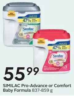Sobeys Similac pro-advance or comfort baby formula offer