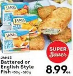 Market Place IGA Janes battered or english style fish offer