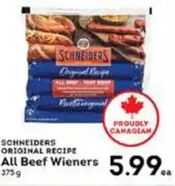 Market Place IGA Schneiders original recipe all beef wieners offer
