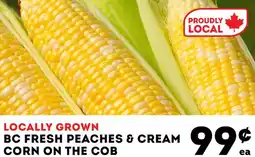Market Place IGA BC fresh peaches & cream corn on the cob offer