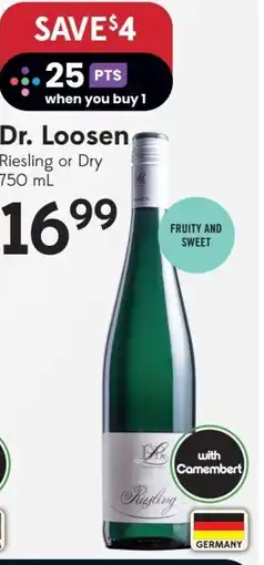 Sobeys Dr. Loosen Riesling or Dry offer