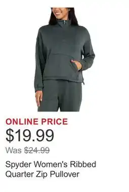 Costco Spyder Women's Ribbed Quarter Zip Pullover offer