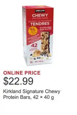 Costco Kirkland Signature Chewy Protein Bars, 42 × 40 g offer