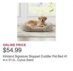 Costco Kirkland Signature Slopped Cuddler Pet Bed 41 in.x 31 in., Cyrus Sand offer