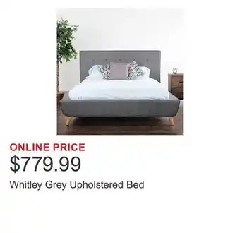 Costco Whitley Grey Upholstered Bed offer