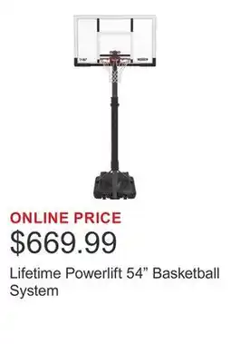 Costco Lifetime Powerlift 54 Basketball System offer