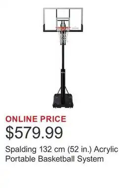 Costco Spalding 132 cm (52 in.) Acrylic Portable Basketball System offer