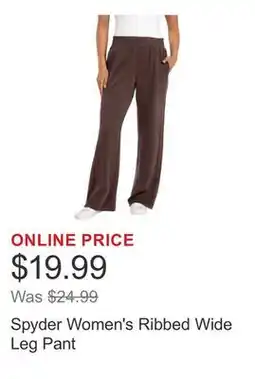Costco Spyder Women's Ribbed Wide Leg Pant offer
