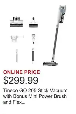 Costco Tineco GO 205 Stick Vacuum with Bonus Mini Power Brush and Flex Extension Hose offer