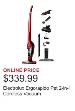 Costco Electrolux Ergorapido Pet 2-in-1 Cordless Vacuum offer