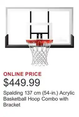 Costco Spalding 137 cm (54-in.) Acrylic Basketball Hoop Combo with Bracket offer
