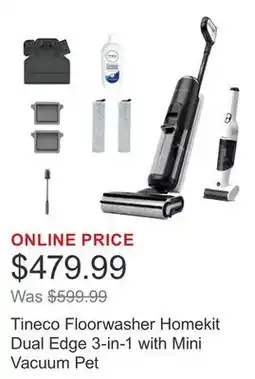 Costco Tineco Floorwasher Homekit Dual Edge 3-in-1 with Mini Vacuum Pet offer